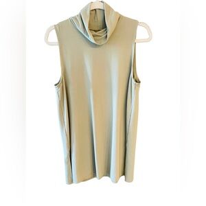 Garnet Hill Light Sage Green Sleeveless Mock Neck Tunic